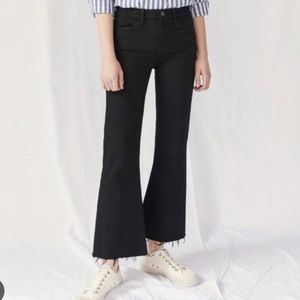 Anthropologie Grey Flared Cropped Jeans